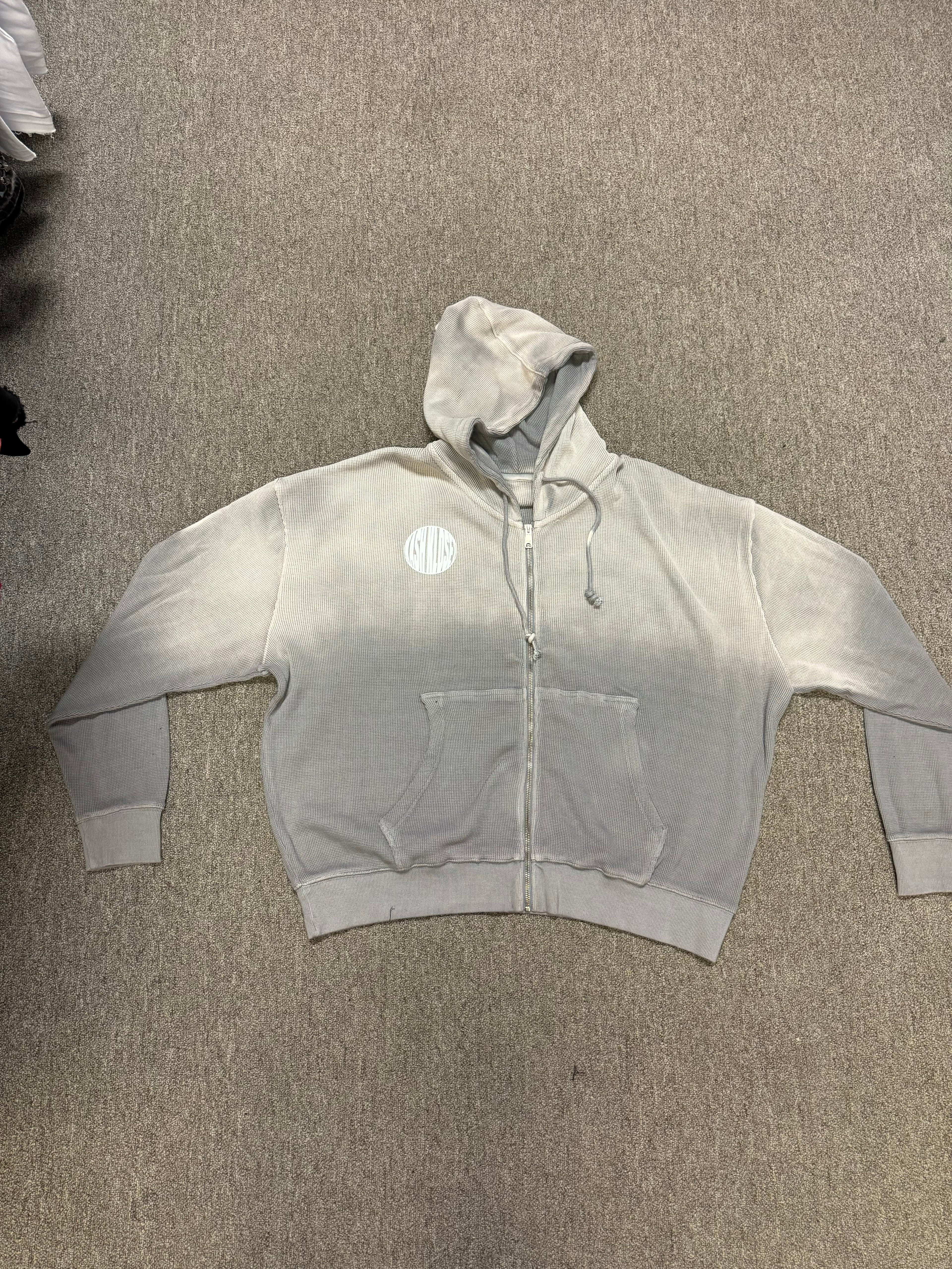 Kash Kloset Gray Faded Thermal ZipUp