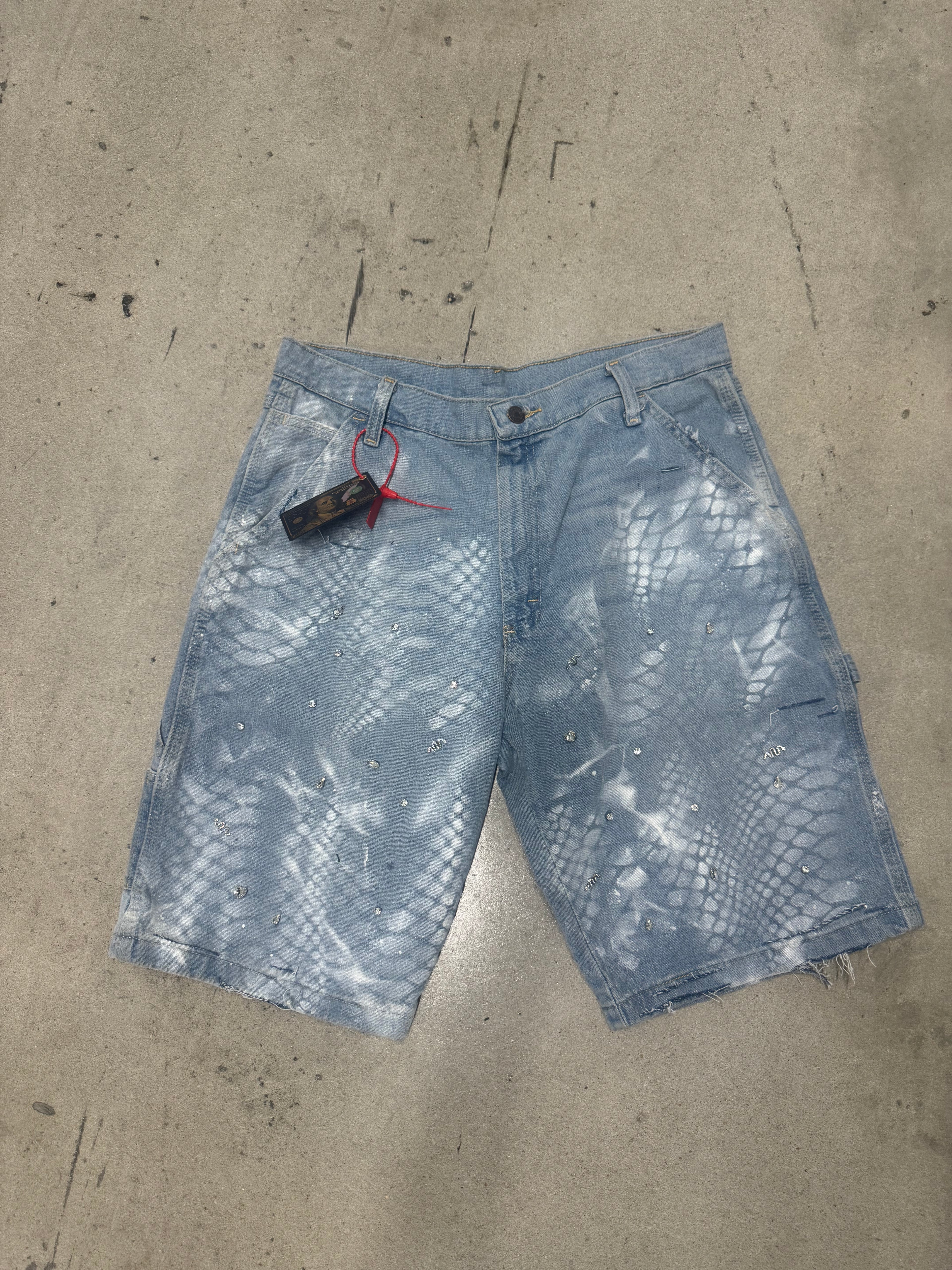 1of1 Light Blue Snake Shorts
