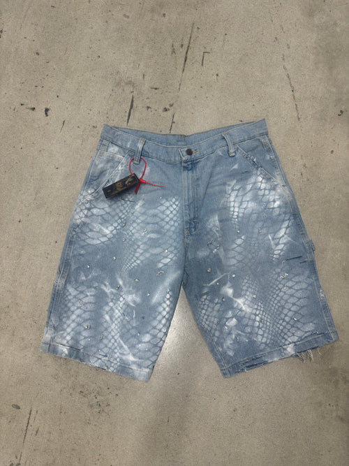 1of1 Light Blue Snake Shorts