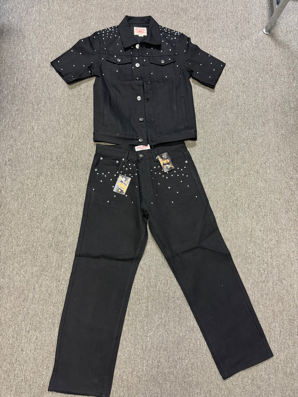 1of1 Black Denim Set