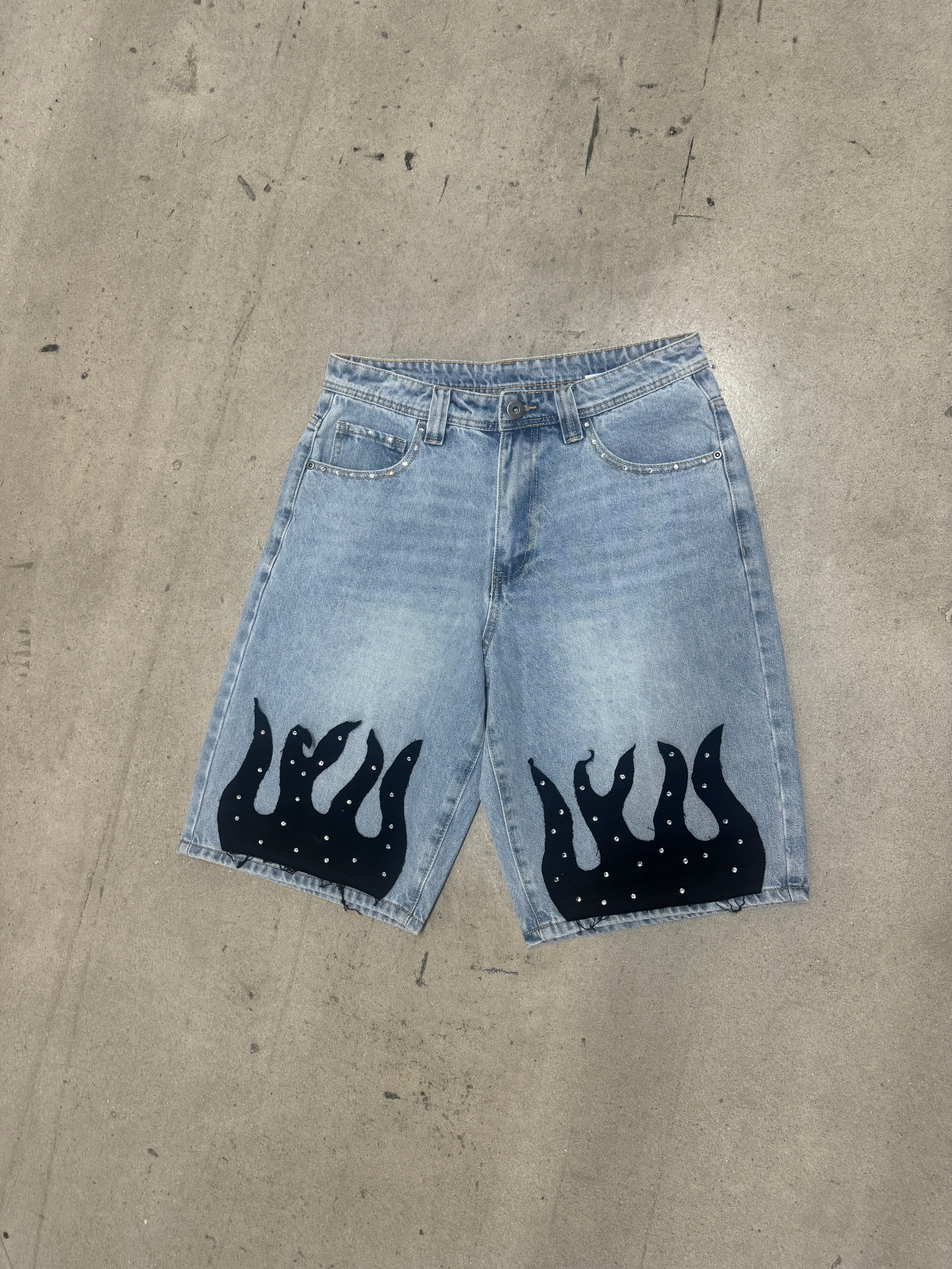 1of1 Flame Blue Jean Jorts